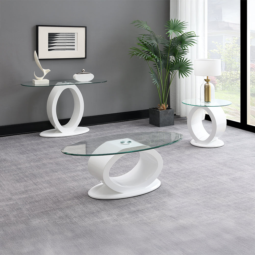 Larry Glass Top End & Sofa Tables