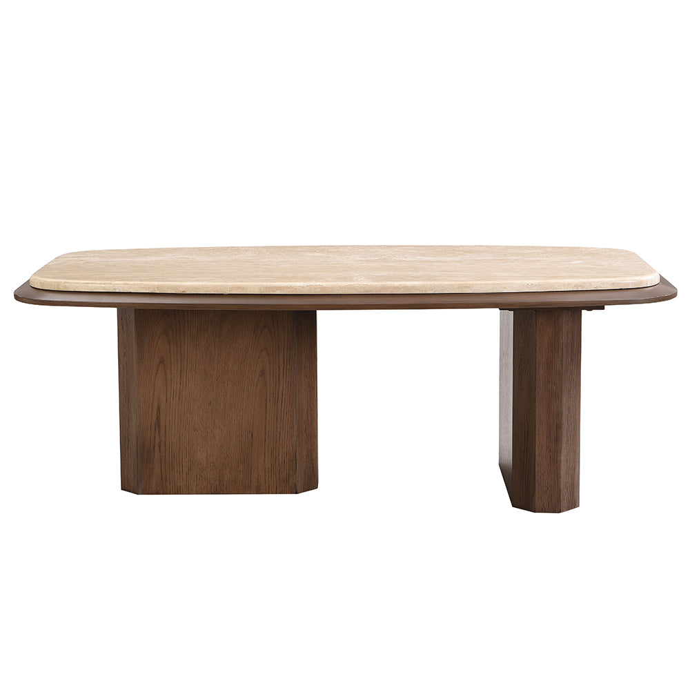 Kasha Travertine Top Coffee & End Table