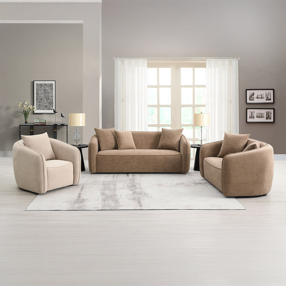 Keith Chenille Sofa, Loveseat & Chair