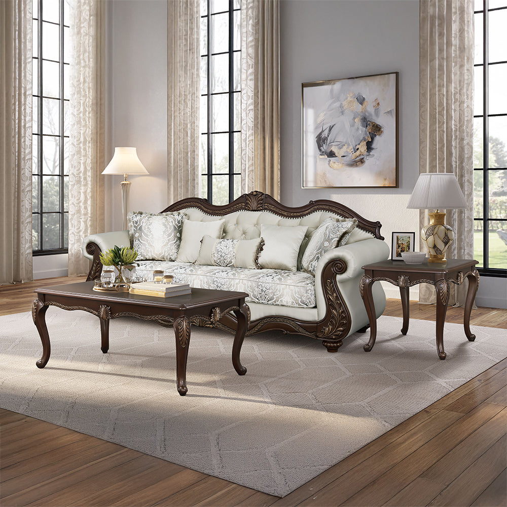 Pierce Traditional Loveseat, Chair & Coffee Table