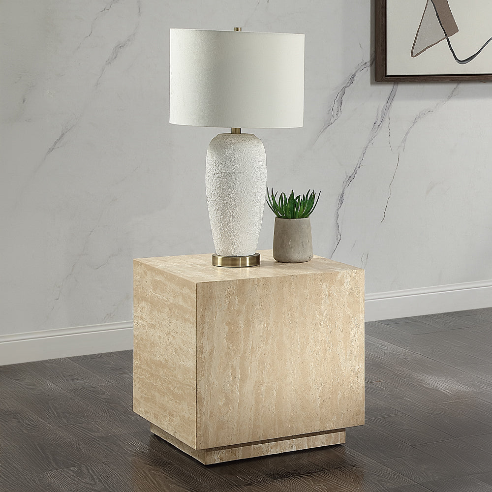 Deon Natural Travertine Coffee & End Table