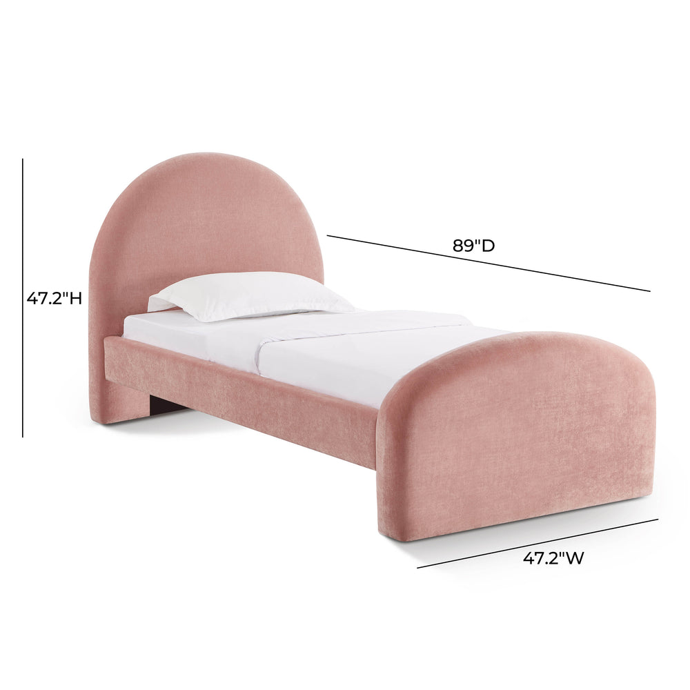 Moon Rose Upcycled Chenille Twin Bed dimensions