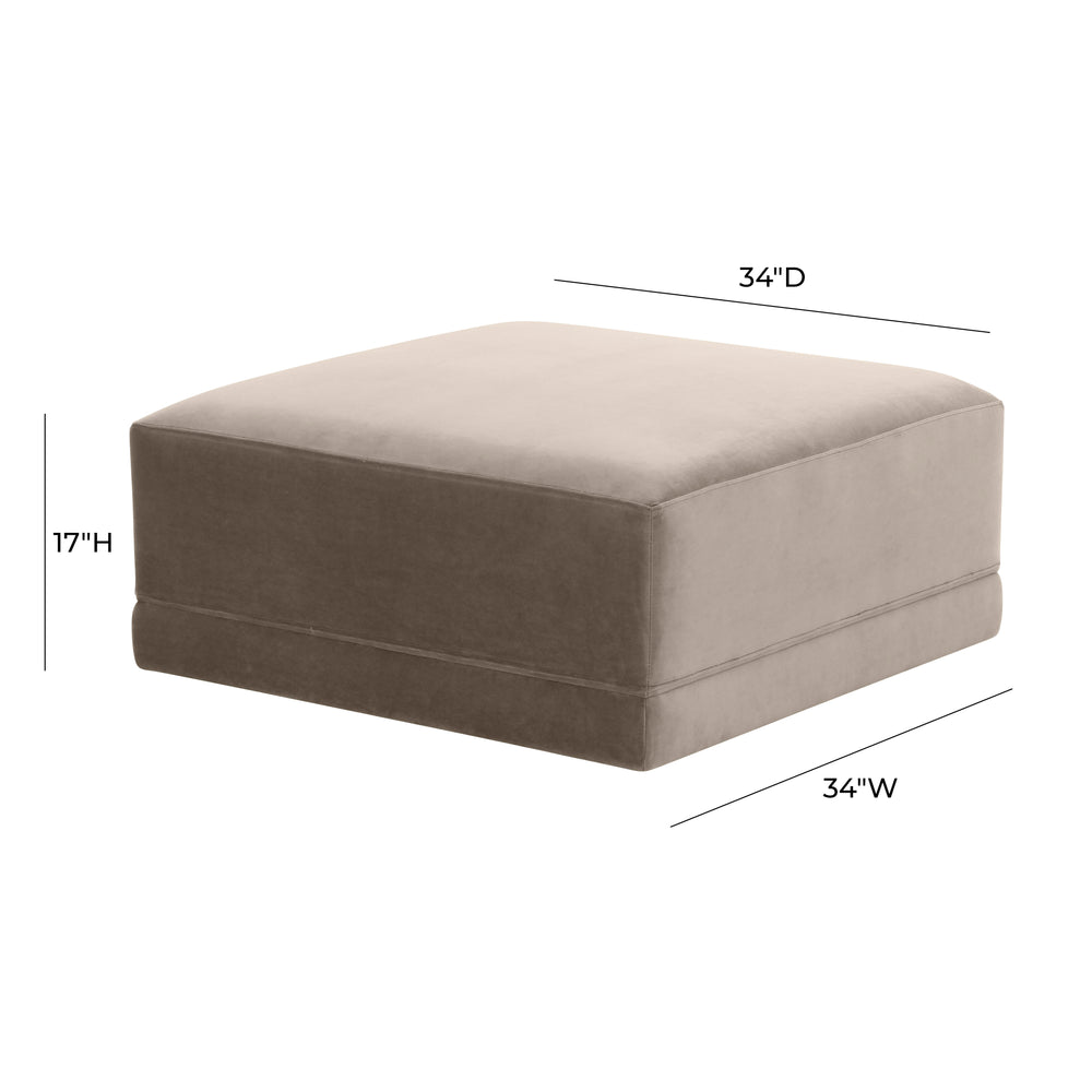 Willow Velvet Modular Ottoman dimensions