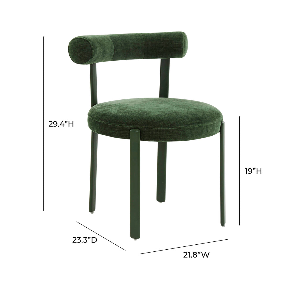 Margaret Performance Chenille Bolster Back Dining Chair dimensions