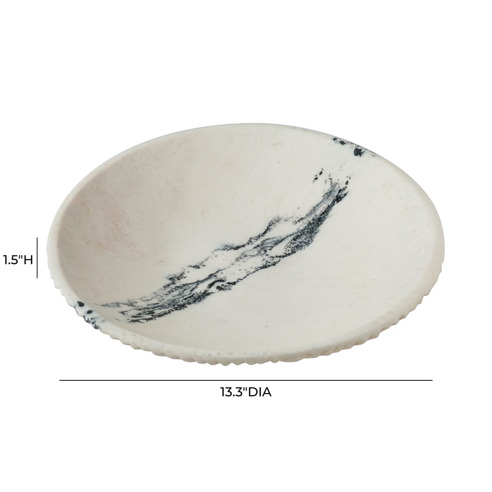 Ikani Black & White Resin Serving Plate dimensions
