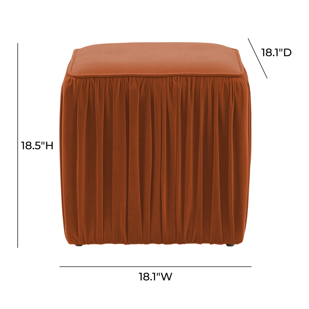 Morgan Pleated Velvet Ottoman dimensions