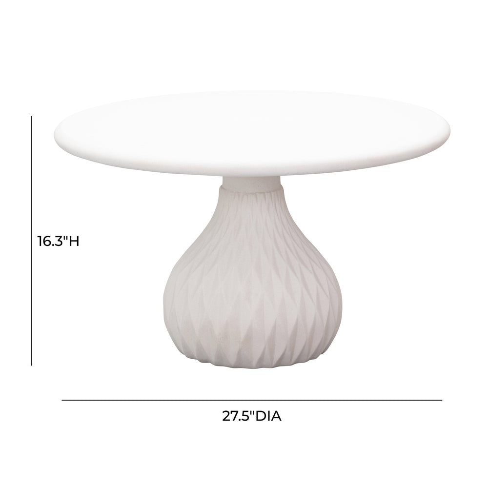 Tulum 27.5" Ivory Concrete Indoor / Outdoor Round Coffee Table dimensions