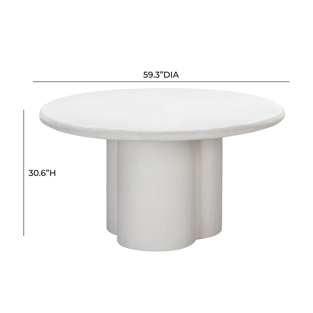 Elika 59" Faux Plaster Indoor / Outdoor Round Dining Table dimensions