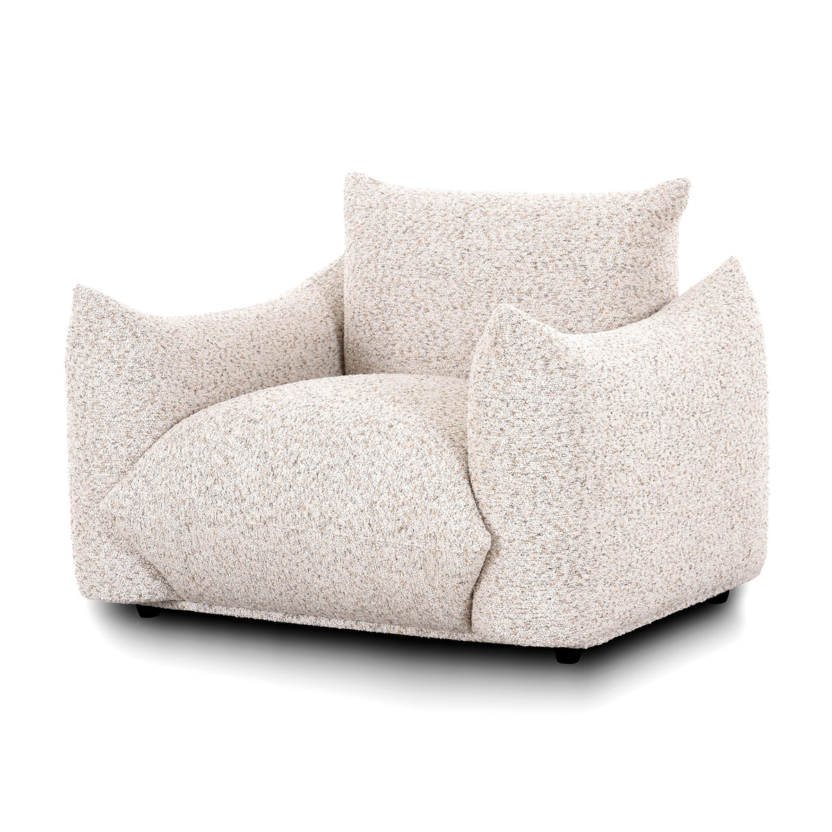 Saint Tropez Nubby Fabric Armchair in Sand - View 4