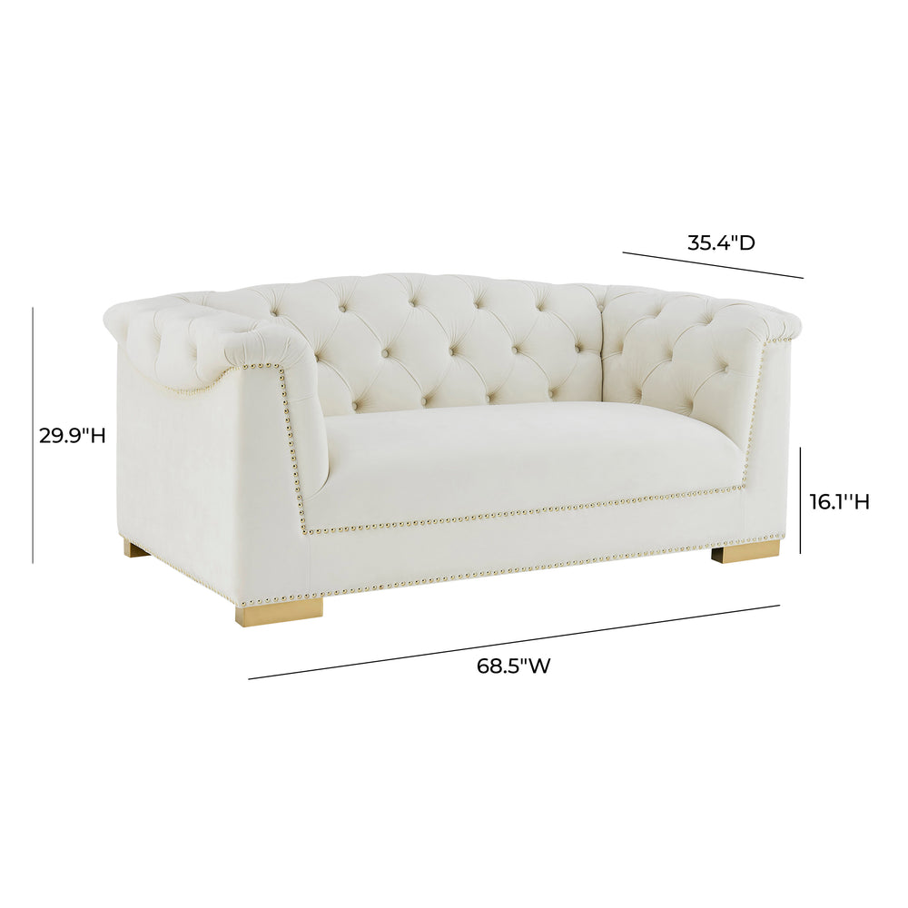 Farah 69" Velvet Loveseat dimensions