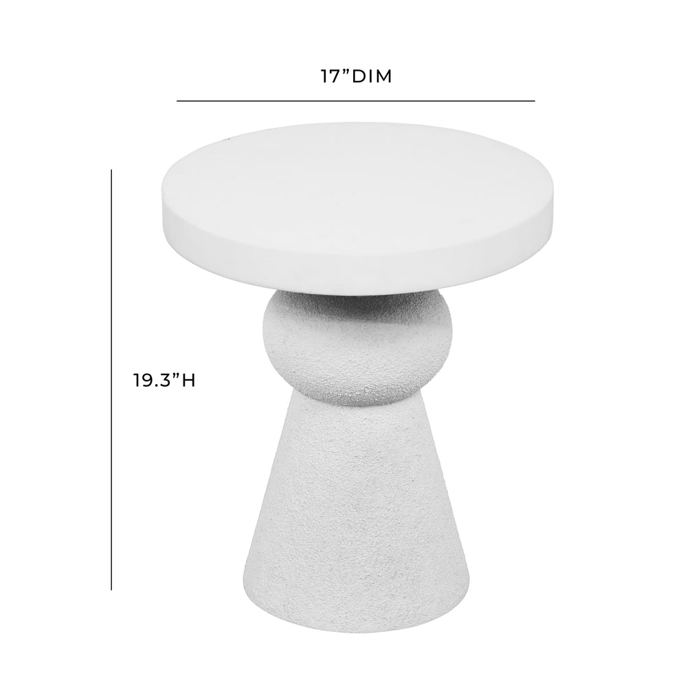 Lupita White Side Table dimensions
