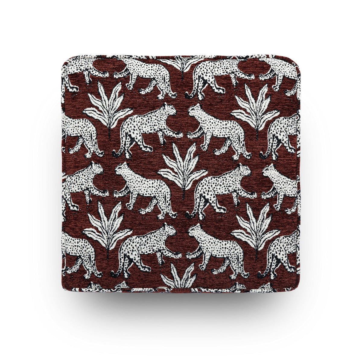 Raji Leopard Performance Jacquard Ottoman - View 4