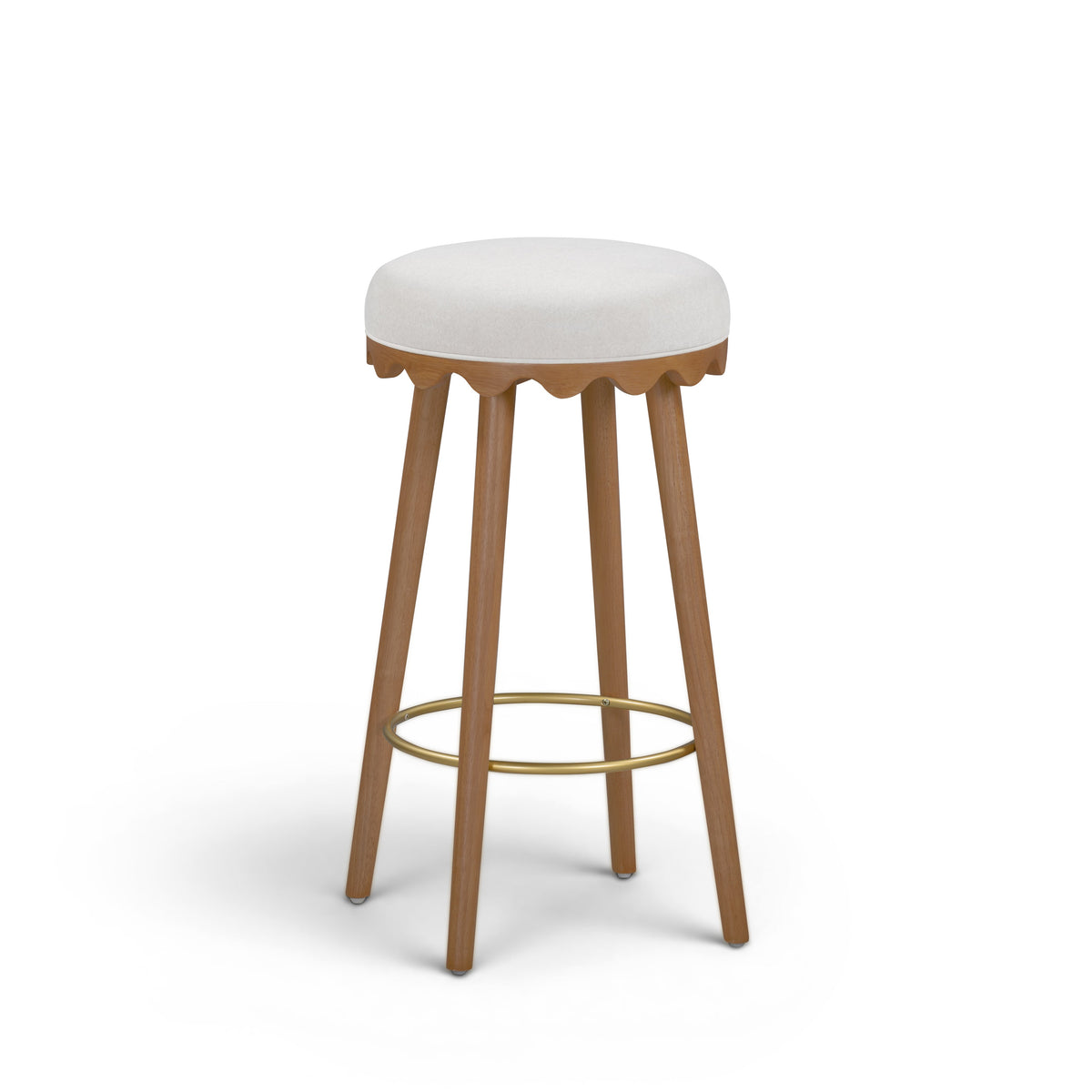 Oodle Performance Vegan Mohair Bar and Counter Stool three quarter rear viewpoint