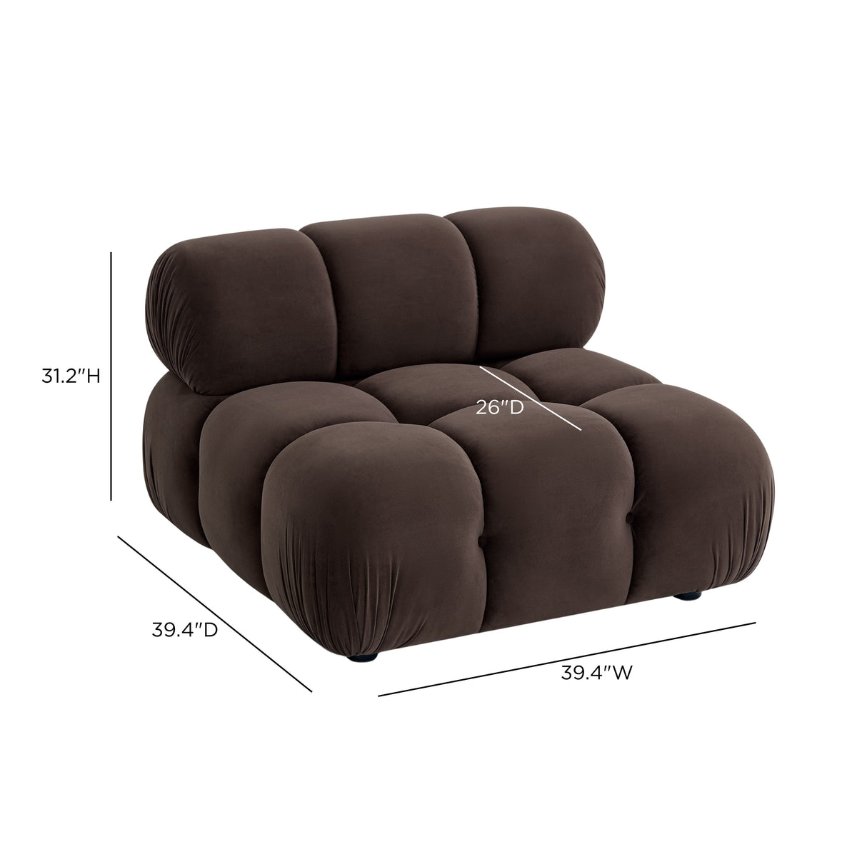 Calliope Performance Modular Armless Chair - View 8