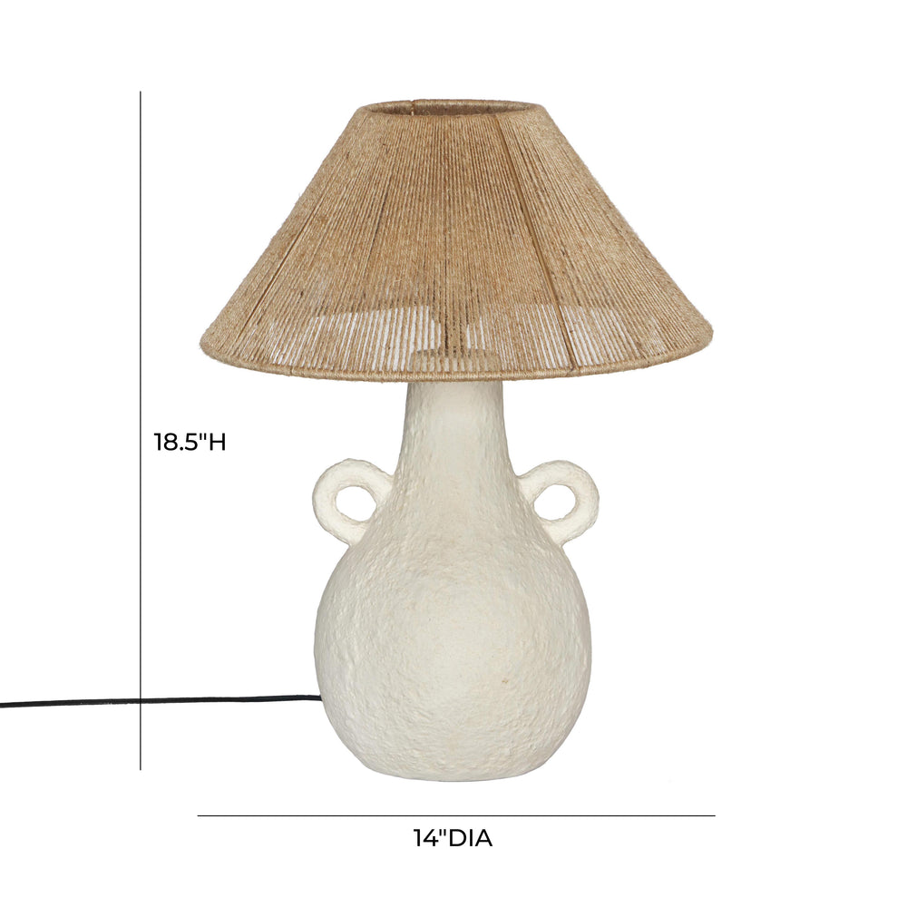 Lalit Natural & White Ceramic Table Lamp dimensions