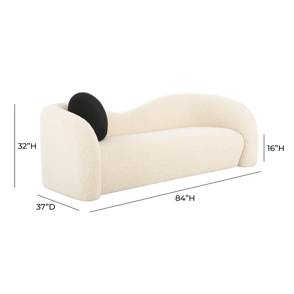 Leonie Faux Shearling Sofa dimensions