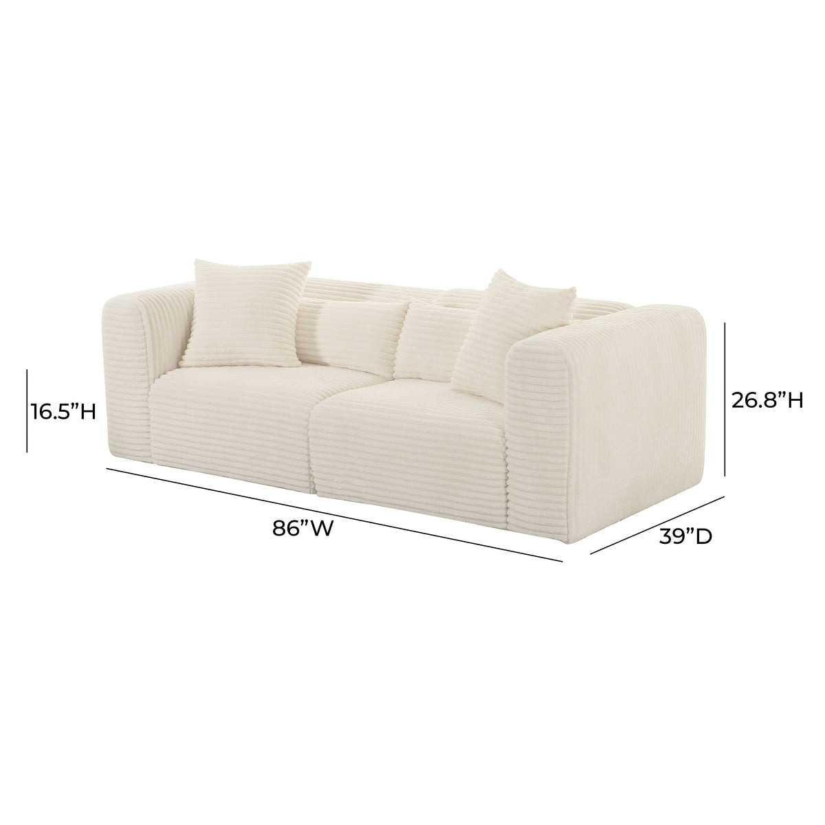 Tarra 86" Modular Loveseat - View 12