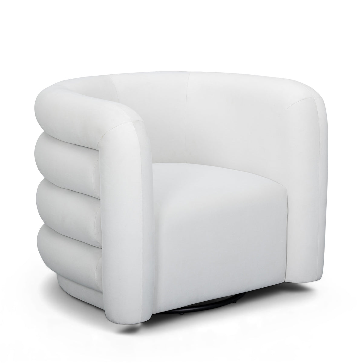 Curves Performance Velvet Swivel Accent Chair - View 9