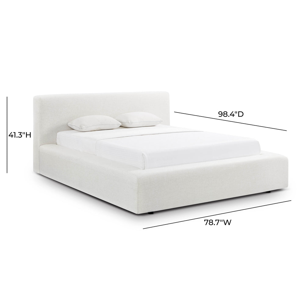 Meena Cream Upcycled Linen Storage Bed dimensions