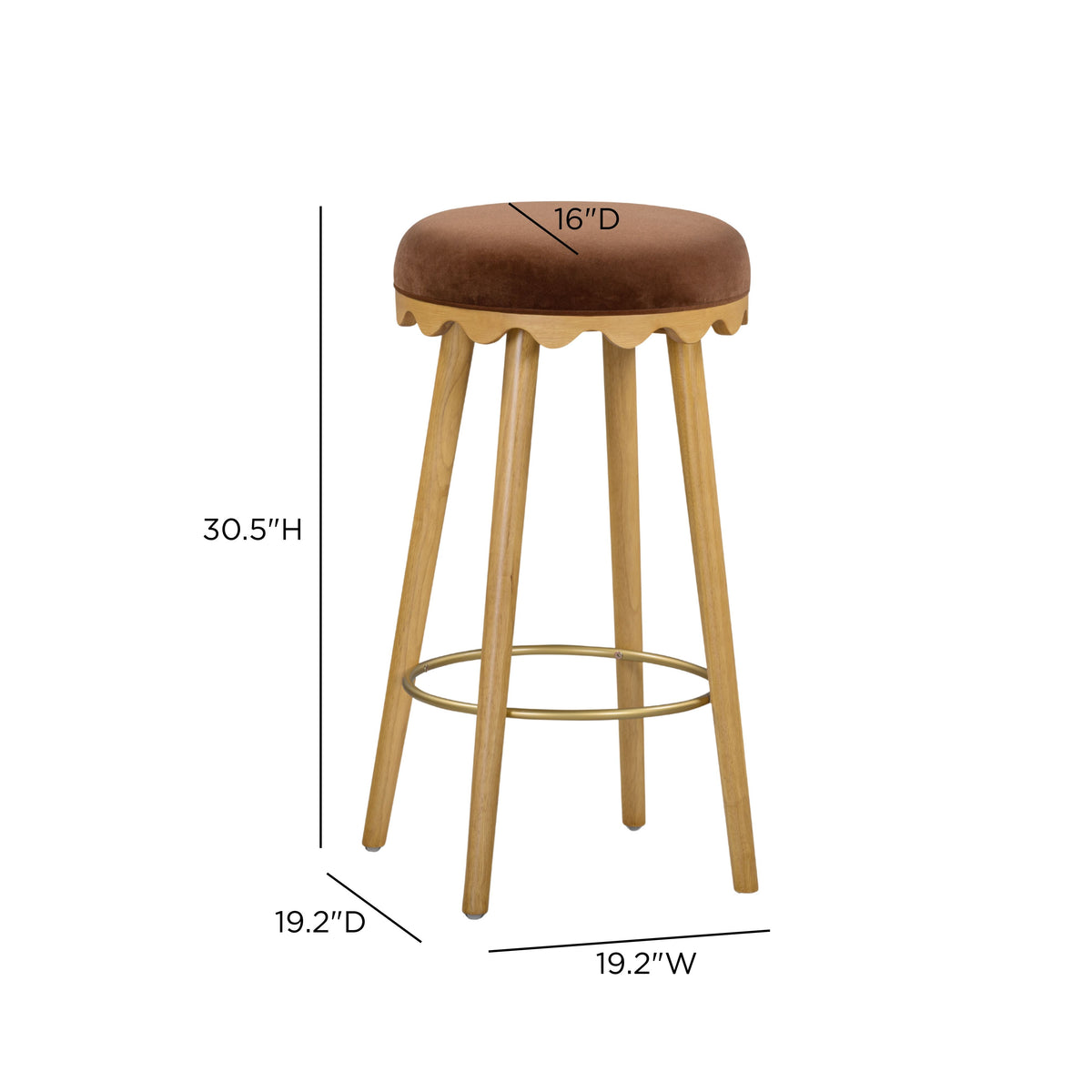 Oodle Performance Vegan Mohair Bar and Counter Stool studio white background product photo