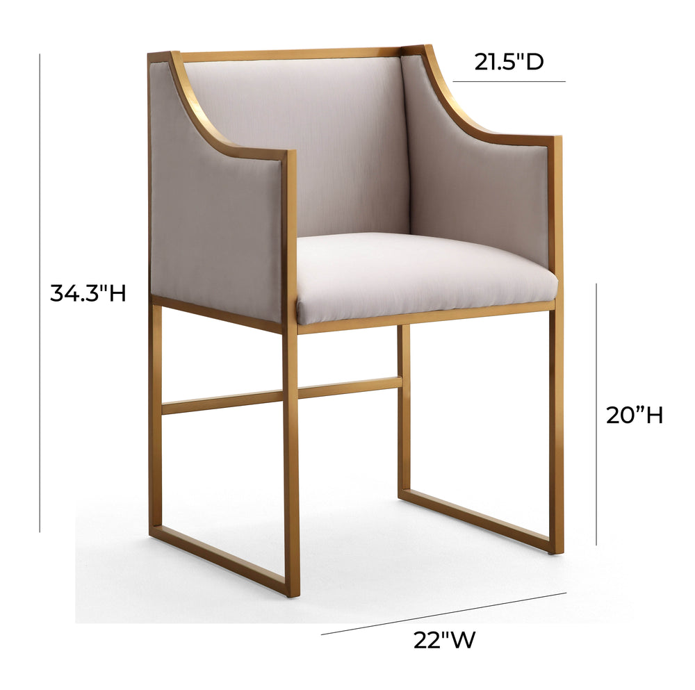 Atara Velvet Dining Chair with Gold Stainless Steel Frame - Modern Glam Upholstered Side Chair dimensions