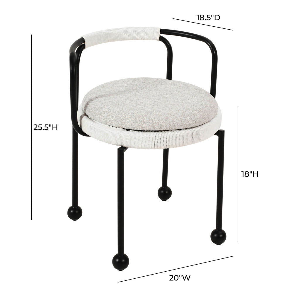 Pansy Cream Outdoor Dining Chair dimensions