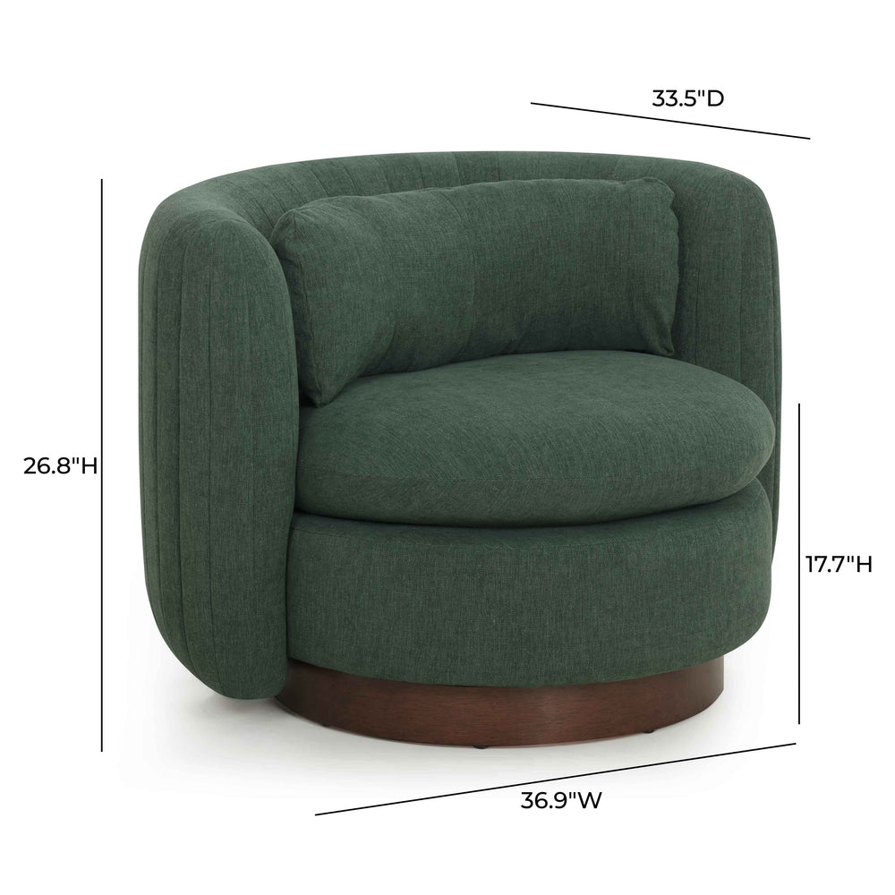 Nura Chenille Swivel Accent Chair dimensions
