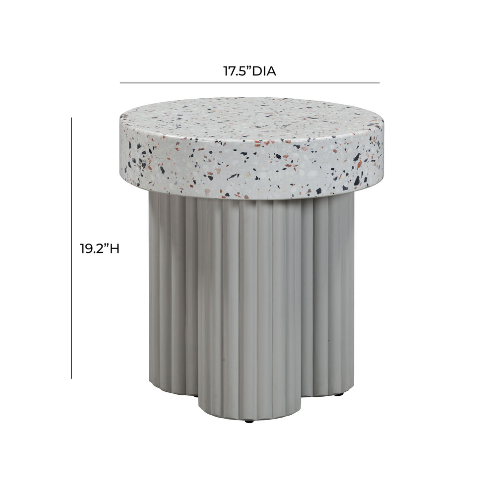 Clover Faux Terrazzo Indoor / Outdoor Round Side Table dimensions
