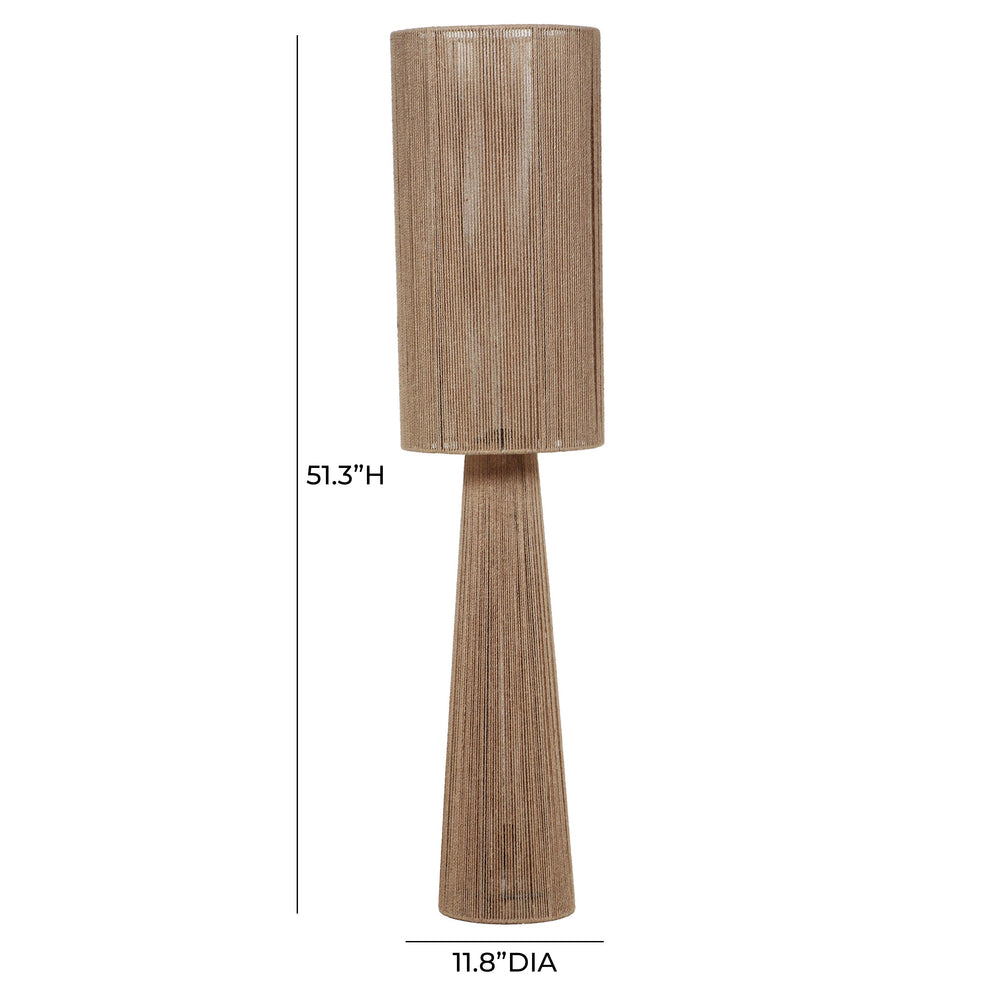 Marza Natural Jute 2-Bulb Floor Lamp dimensions