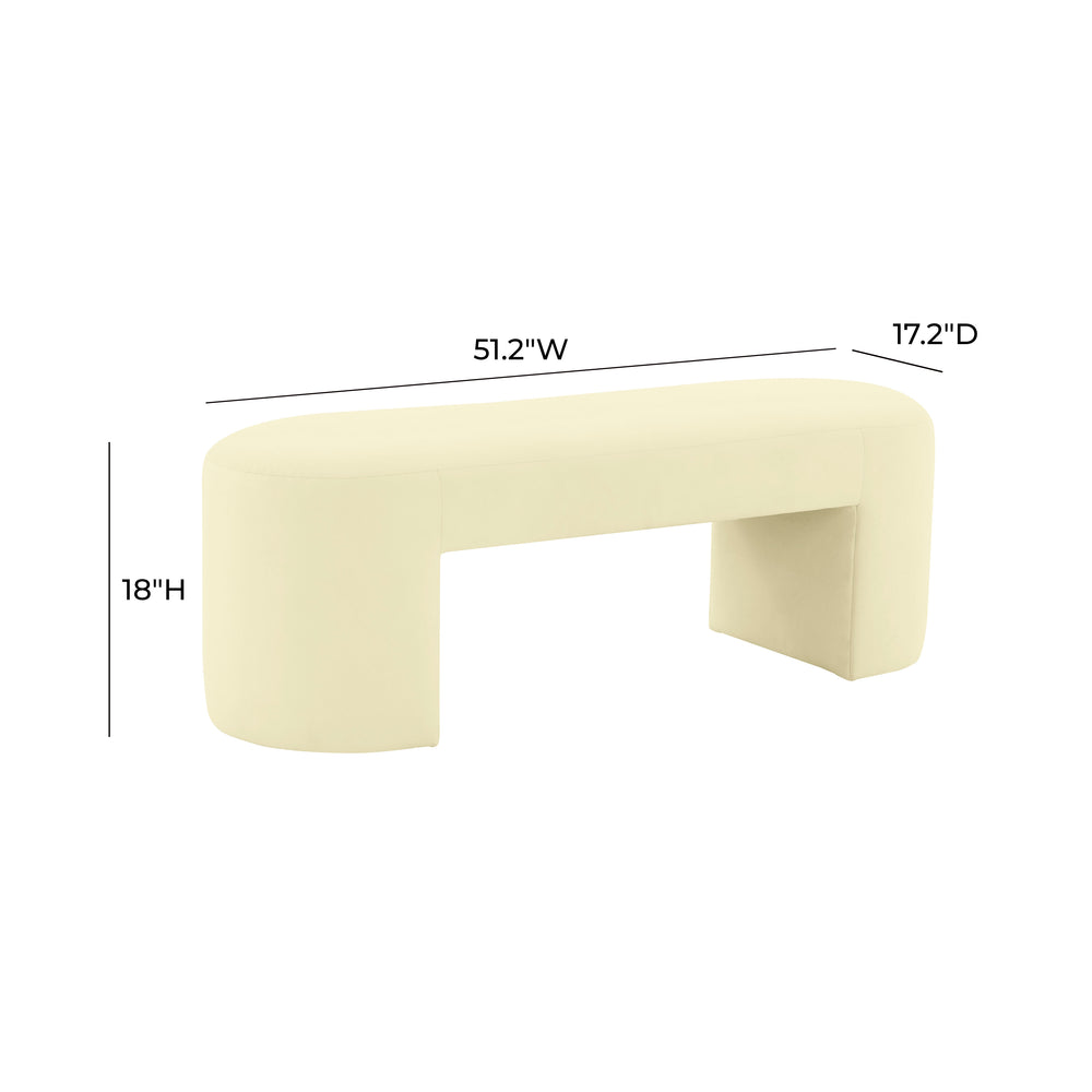 Elena 51" Velvet Bench dimensions