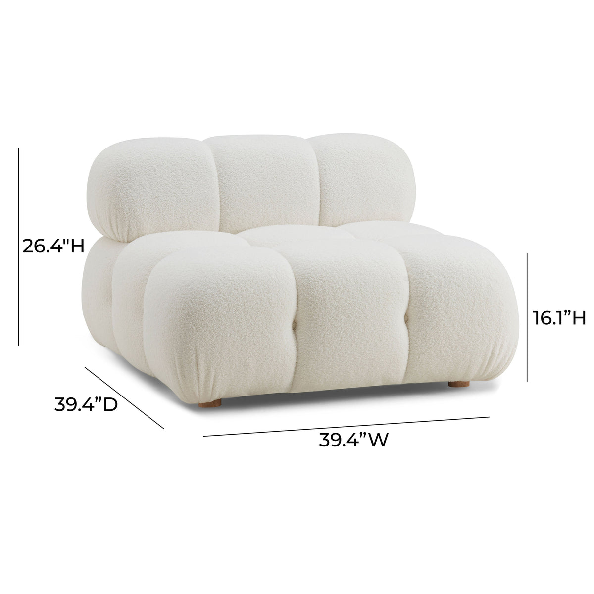 Calliope Performance Modular Armless Chair - View 14
