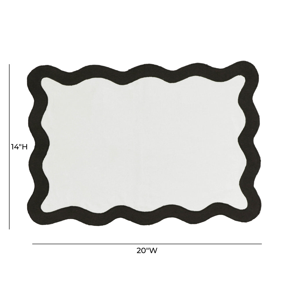 Scalloped Edge Cotton Placemat - Set of 4 dimensions