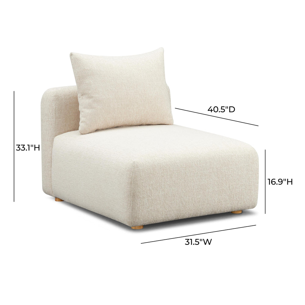 Hangover Heavy Textured Fabric Modular Armless Chair dimensions