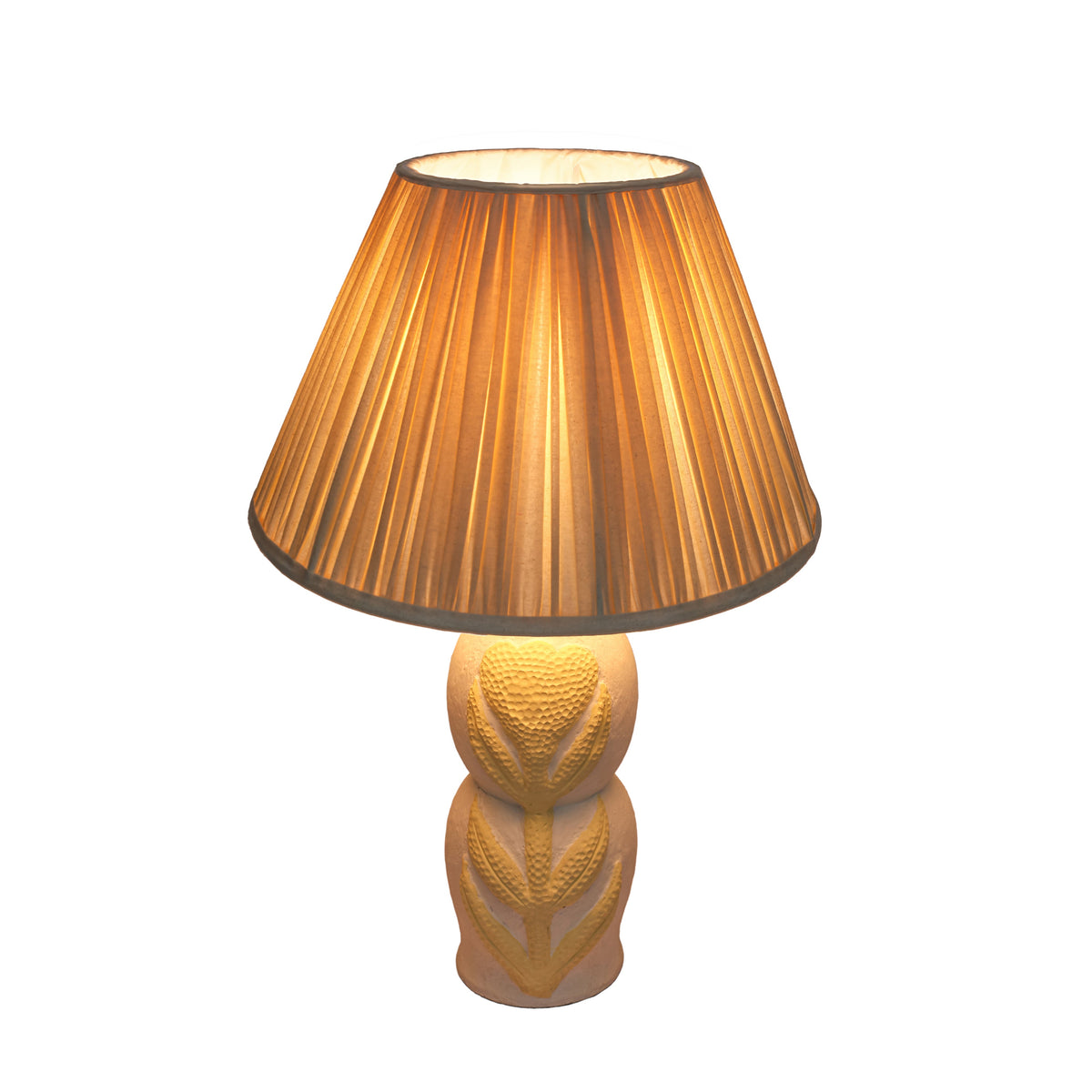 Edith Curved Papier Mache Flower Pleated Table Lamp - View 5