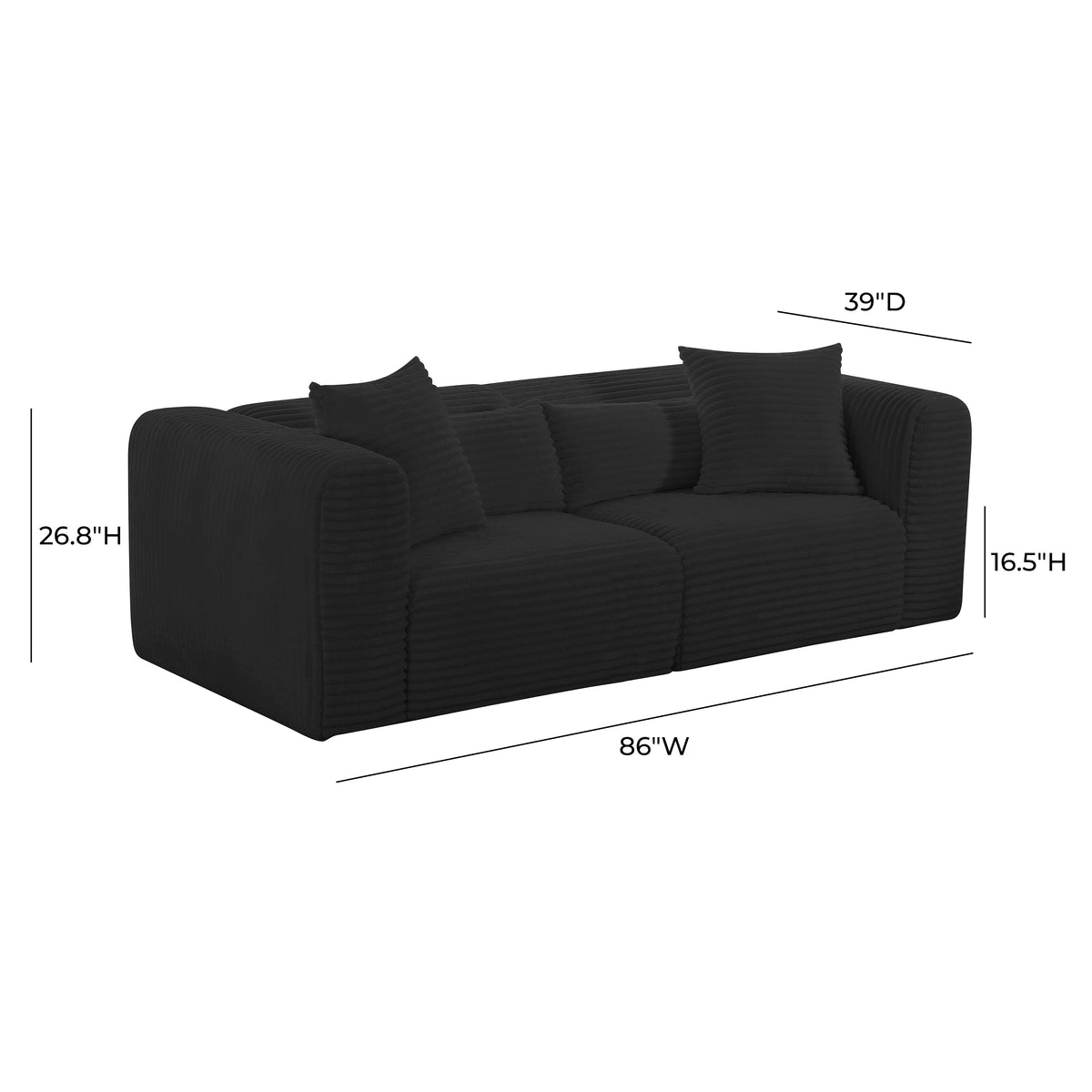 Tarra 86" Modular Loveseat - View 18