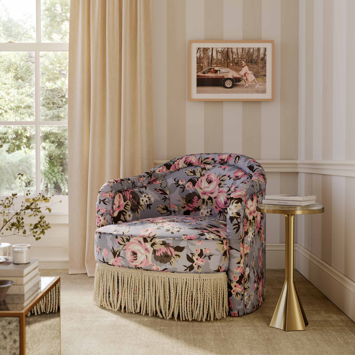 Pamela Tasseled Lounge Accent Chair - View 16