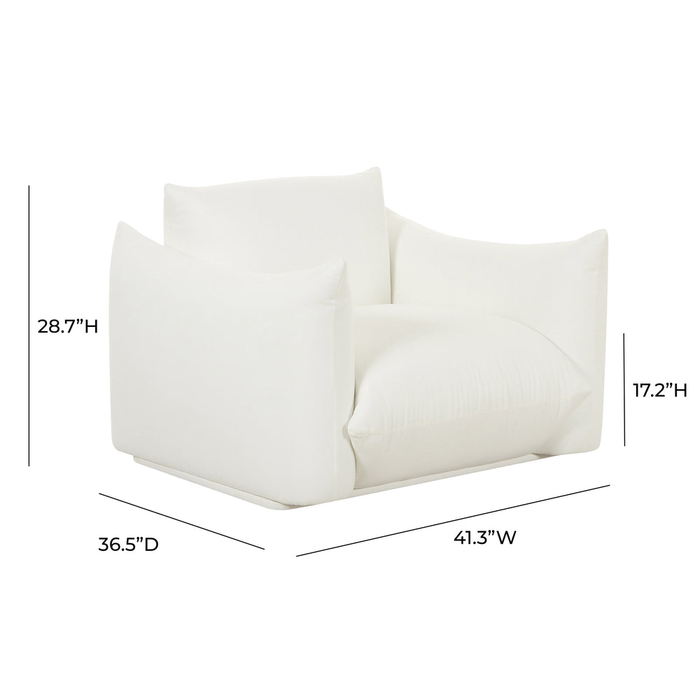 Saint Tropez Pearl Performance Fabric Stuffed Armchair dimensions
