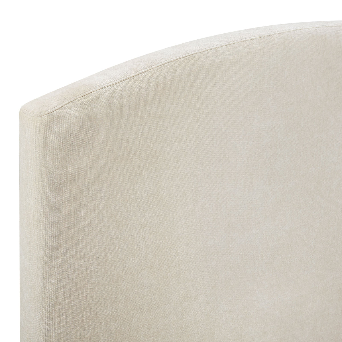 Leah 48-inch bed frame in taupe chenille fabric option front view