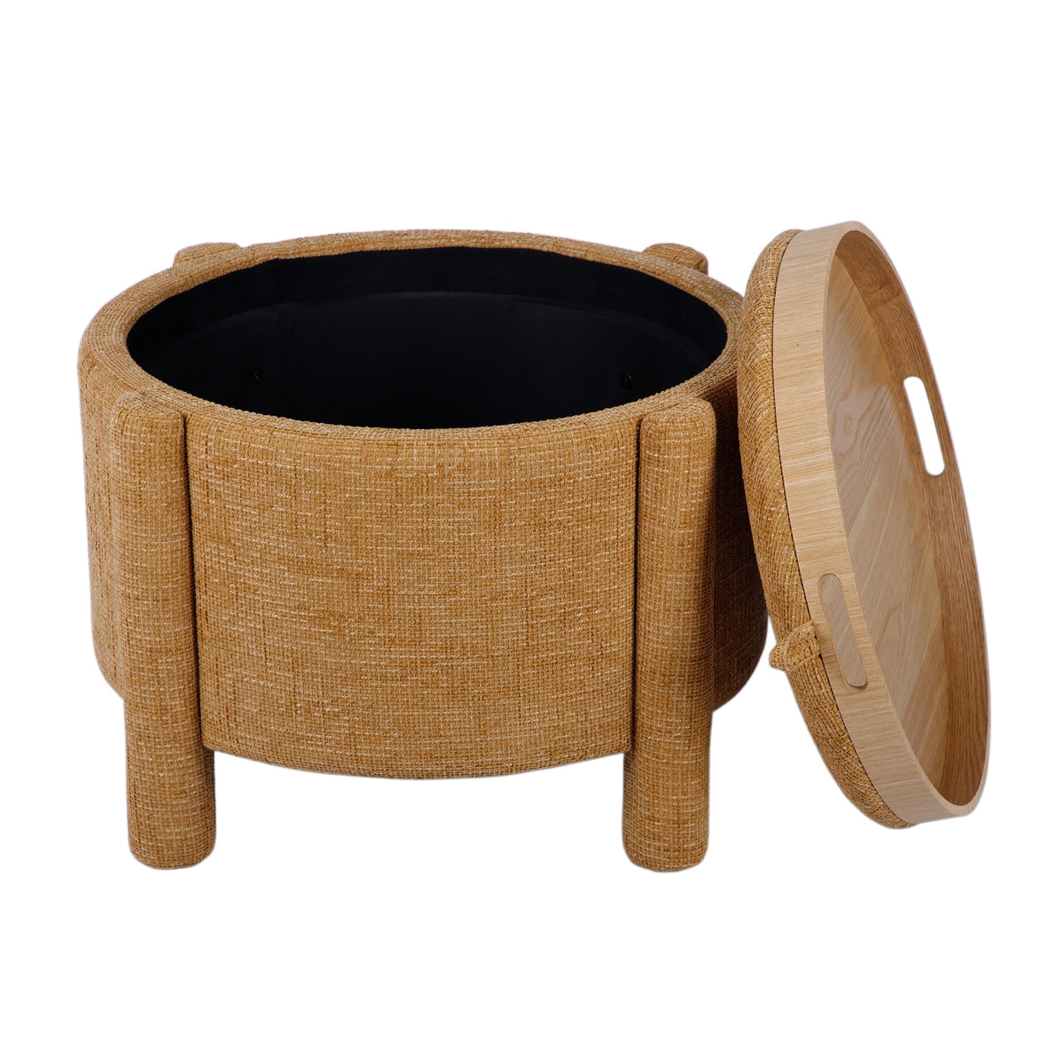 Bellamy Railroad Chenille Storage Stool in modern entryway seating arrangement