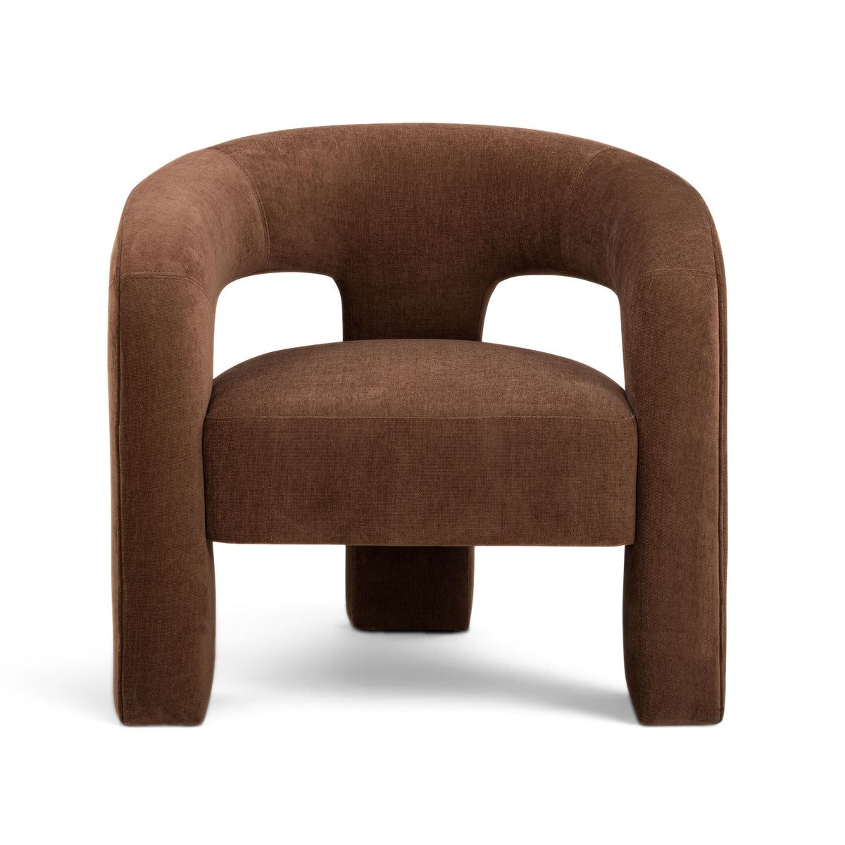 Malone Accent Chair in Rust textured velvet front view