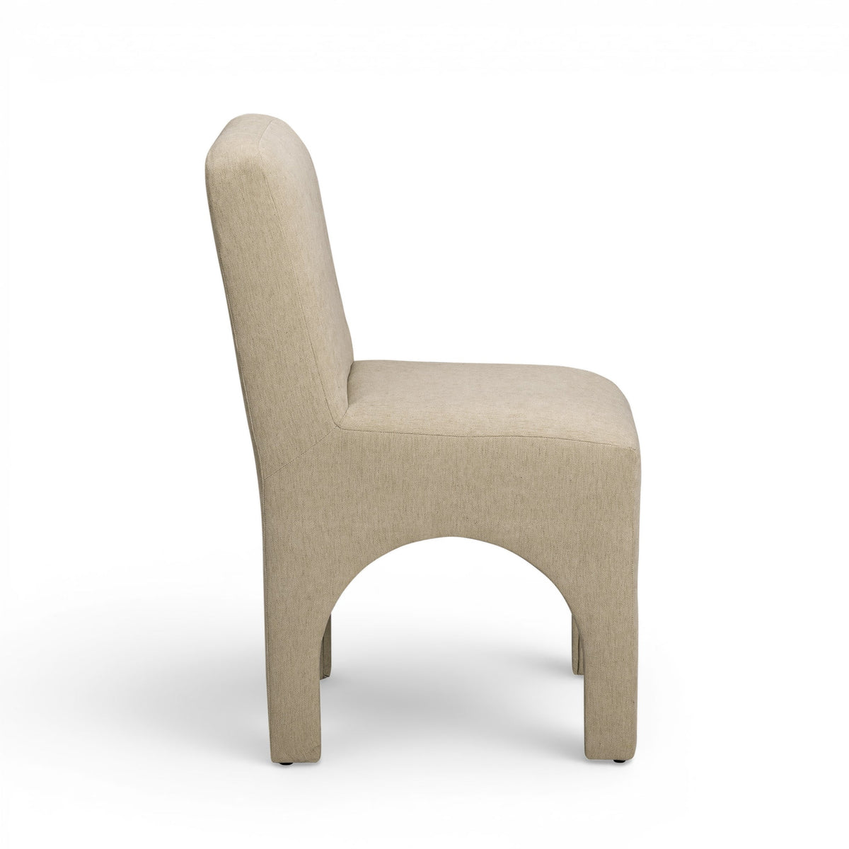 Tomlin Performance Chenille Dining Chair in Beige three-quarter angle
