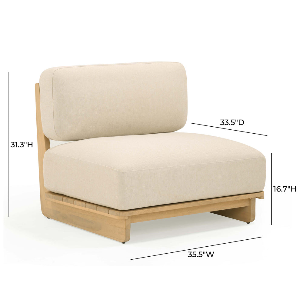Reavan Cream Outdoor Lounge Chair dimensions
