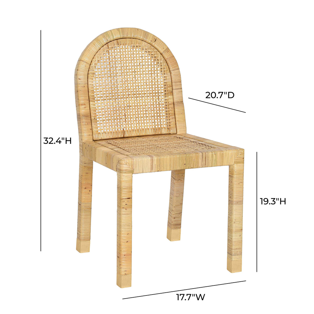 Amara Cream Linen Arched Dining Chair dimensions