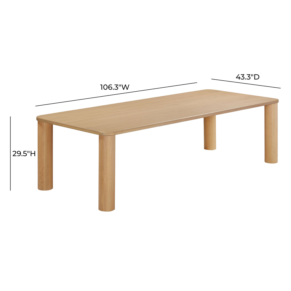 Akola 106" Oak Rectangular Dining Table dimensions