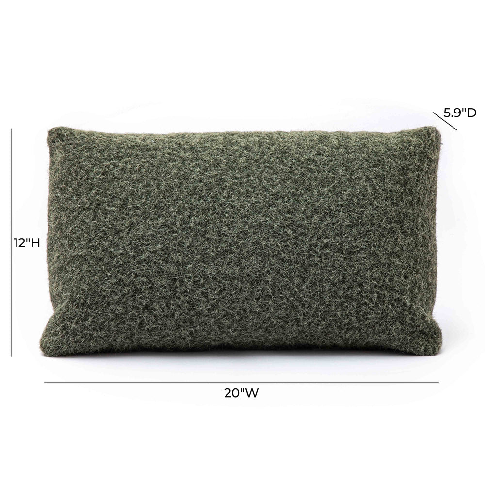 Malolo 20"X12" Long Mohair Rectangular Vegan-Down Pillow Cover dimensions