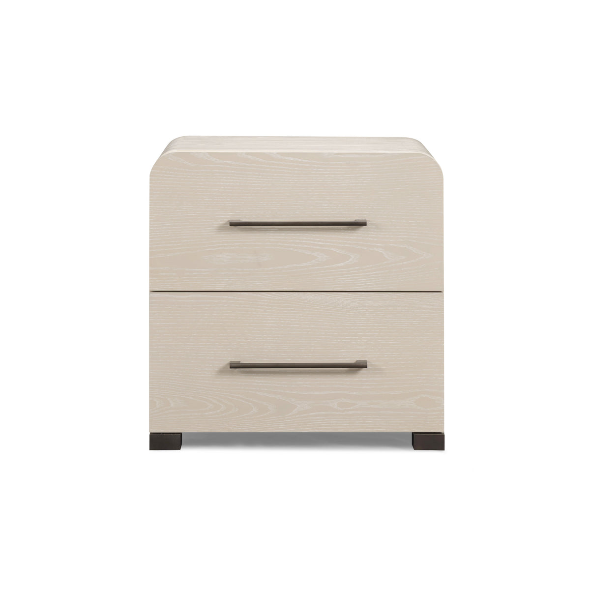 Marissa 22-inch 2-drawer nightstand in washed ash finish front perspective