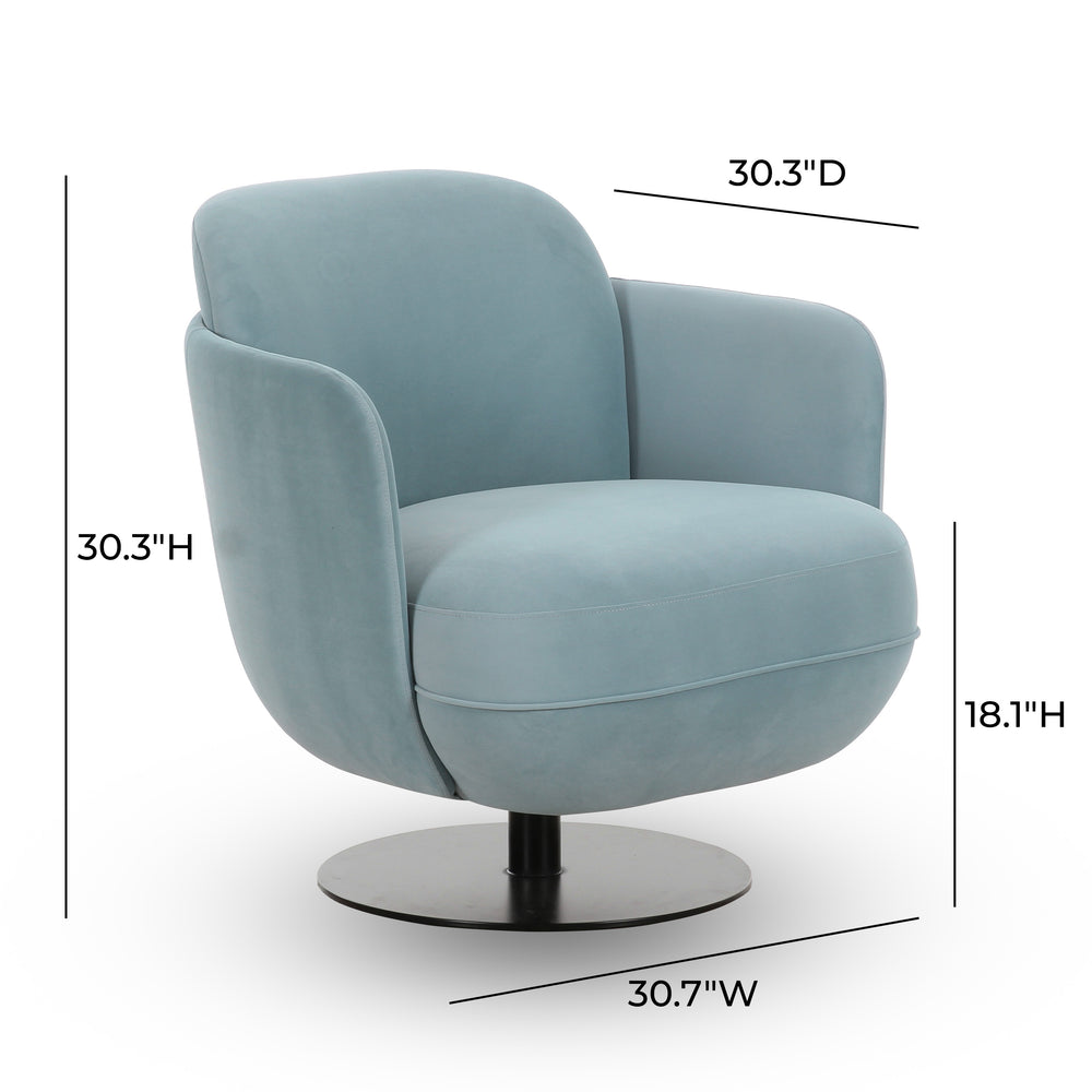 Solange Velvet Swivel Chair dimensions