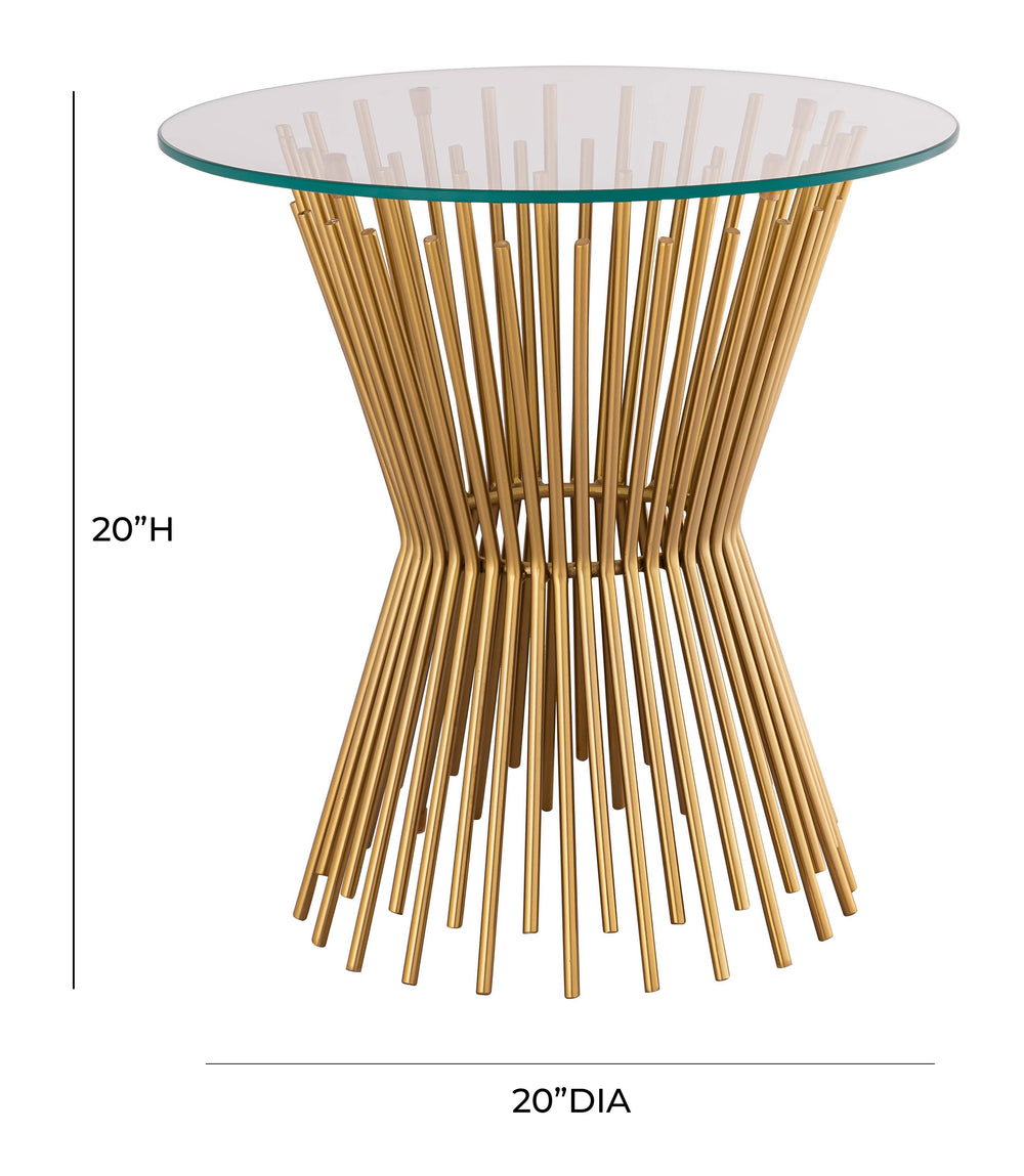 Grace Glass Round Side Table dimensions