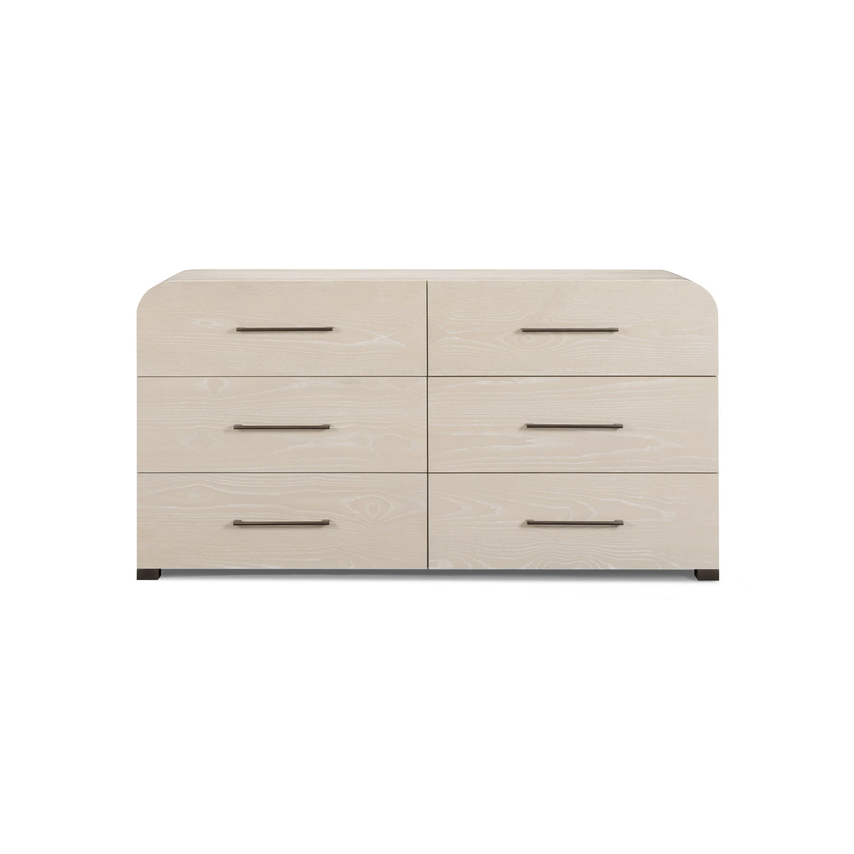 Marissa 6 drawer ash dresser styled in a modern minimalist master bedroom setting