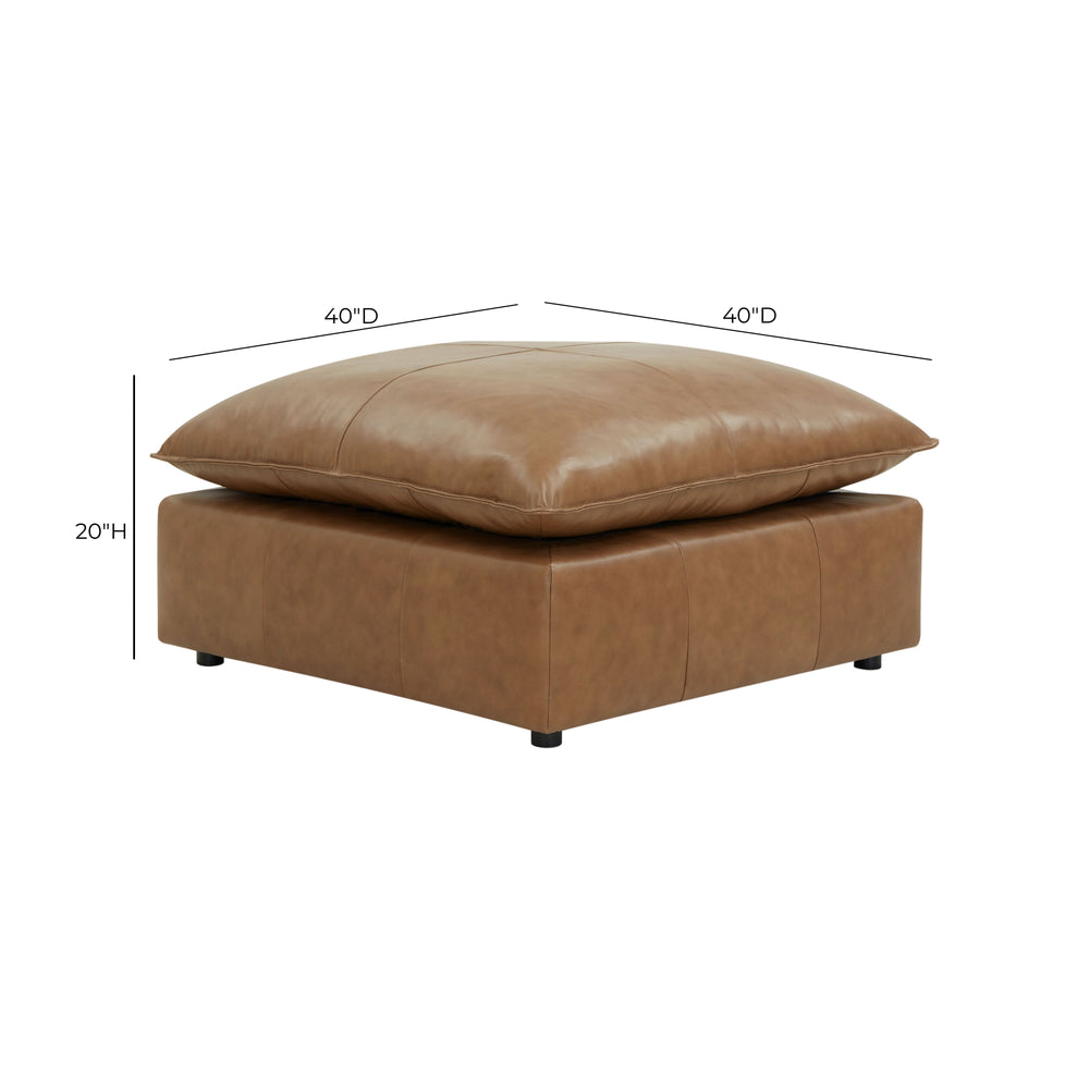 Cali Brown Leather Ottoman dimensions